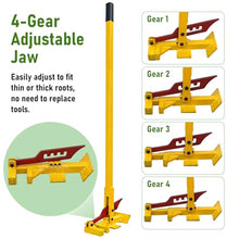 Antourlamm Sapling Puller Tool, 4-Gear Adjustable Jaw Clamping Weeder with Long Handle, Effortless Root Removal Tool for Weed/Seedling, Ideal for Garden Yard Farm