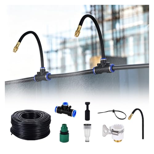 Construction Site Sprinkler System Kit, 360° Adjustable Dust Suppression Misting Kit, Construction Site Enclosure Dust Removal & Cooling System