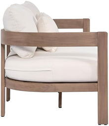 Meridian Furniture 396Cream-S Newport Collection Modern | Contemporary Outdoor Patio Sofa with Acacia Wood, Thermowood Treatment, Cover Inlcuded, Water Resistant, 86.75" W x 30.25" D x 33.25" H, Cream