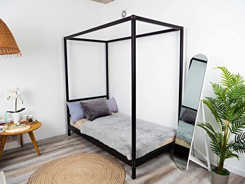 BUSY WOOD Wooden Kids Canopy Bed Natural