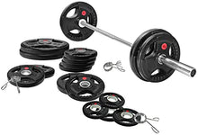 Signature Fitness Olympic Weight Plates & Barbell Set 325LB with Barbell