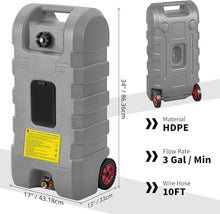 SunnyFurn 2-Pack 15 Gallon Gas Caddy with Transfer Pump, Heavy Duty HDPE Fuel Can on Wheels with 10ft Hose, Portable Gas Tank for Gasoline Diesel for Lawn Mowers Cars Boats ATVs and Farm