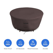 Covers & all Outdoor Round Fire Pit Cover, Heavy Duty 18 Oz Waterproof UV & Weather Resistant for Patio Lawn Garden Backyard Outside, Air Vents & Drawstrings (80"Diameter x 24"H, Coffee)