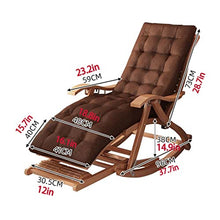 ZOCWJK Outdoor Rocking Chairs Folding, Lounge Chair with Ottoman, Wooden Adjustable 5-Position Recliner Chair with Armrest Reclining Armchair with Foot Massag(Brown-Style2
