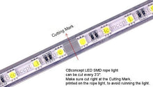 CBconcept® 165 Feet RGB Color Changing 120 Volt High Output LED SMD5050 Flexible Flat LED Strip Rope Light - Commercial Grade, Indoor Outdoor use, Ready to Plug n Shine