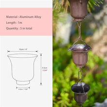 OGMOYT Aluminium Rain Chain for Courtyard Temple, Roof Gutter Down Spout Outdoor Garden Decorative Chain
