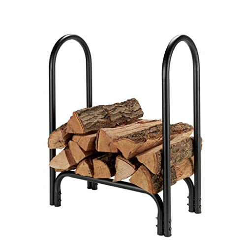DJVHSRI Firewood Storage Rack Simple Iron Fireplace Tools Firewood Wood Firewood Shelf Flooring Home Wood Storage Rack,Black-70 * 30 * 84Cm,Black-70 * 30 * 84cm