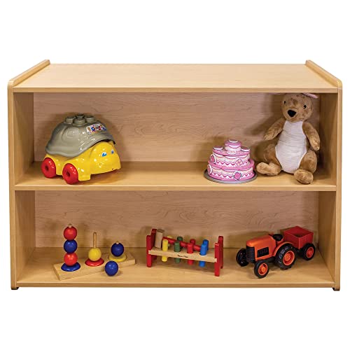 Tot Mate Double-Sided Wooden 2-Shelf Storage Organizer Maple