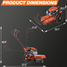 PROYAMA 170cc Walk Behind Weed Trimmer String Mower, Push Weed Wacker