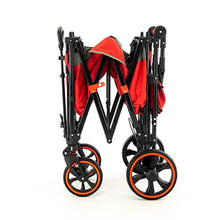 Creative Outdoor Push Pull All-Terrain Collapsible Folding Stroller Wagon for Kids, 150lbs Weight Capacity, Platinum Series, Beach, Park, Garden & Tailgate, (Red)