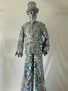 HoHoHuo Silver Mirror Man Performance Costume XLarge
