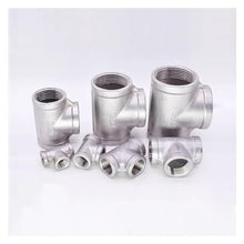 Monjule 1/8" 1/4" 3/8" 1/2" 3/4" 1" 2" 3" NPT Female Tee 3 Ways Splitter 201 304 316 Stainless Steel Pipe Fitting Connector Coupler(NPT SS304,3")