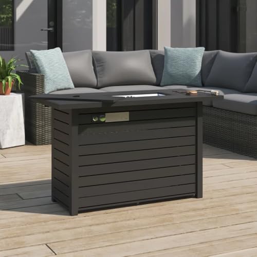 Outdoor Fire Pit Table with Lid for Patio and Backyard Use