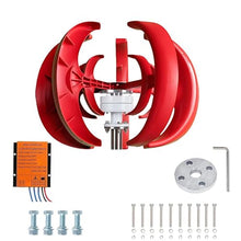 Lantern Wind Turbine Generator for Marine Boat 100W 300W 500W, 12V 24V 48V Windmill with Controller, 5 Nylon Blades, 2m/s Start Speed, Reliable Off-Grid Energy Kit(12V,300W)