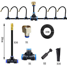 Outdoor Misting Cooling System Kit with Flexible Adjustable Nozzles & Flexible Misting Line & Filter, Patio Misters Mister System Drip Irrigation System for Outside Patio(Size:30m Tube+ 30 nozzles,)