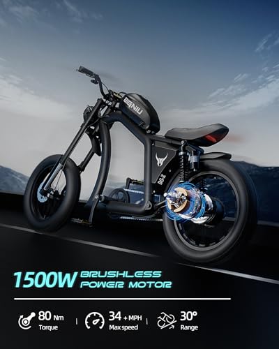 BIGNIU BG-X Electric Bike for Adults, 1500W Brushless Motor, 48V/31.5Ah, Front/Rear Turn Signal, Dual Suspension Ebikes (Dark Black)
