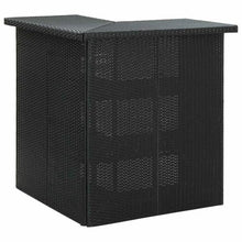 HKTMGDNG 16-Piece Patio Bar Set with Cushions, Black Poly Rattan