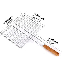Portable BBQ Grilling Basket Stainless Steel Nonstick Barbecue Grill Basket Tools Grill Mesh for Fish Hamburger (Size : 33.5cm) (23cm)