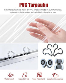 Clear Weatherproof Curtain Divider, Car Port Tarpaulin, Outdoor Camping