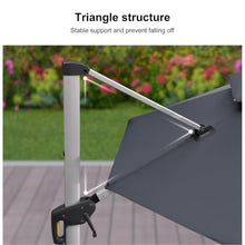OROTLECT 144'' Round Cantilever Umbrella With Crank Lift Counter Weights With Base In Ground,Gray
