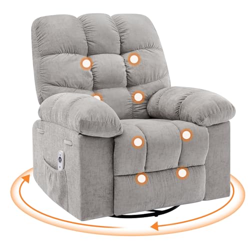 Garvee 360° Swivel Massage Recliner Chair with Heat for Living Room