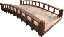 SamsGazebos Japanese Style Arched Wood Garden Bridge 6-Feet Brown