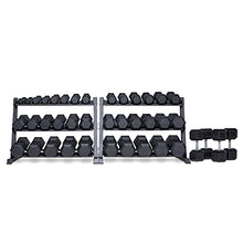 REP FITNESS Rubber Hex Dumbbell Set with Racks Matte Black