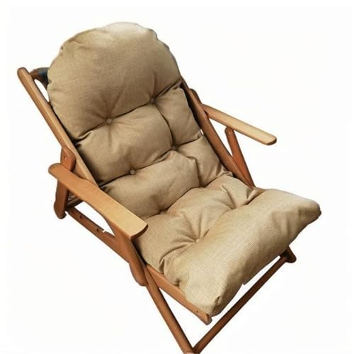 WDFYJ Wooden Recliner, Balcony Chair Outdoor Garden Chair Sun Lounger, Foldable Recliner 3 Angles Adjustable(Brown)
