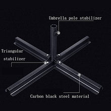 Metal Outdoor Umbrella Base,Foldable Beach Garden Patio Sunshade Parasol Base Thickening Cross Outdoor Stand Holder (Black B)
