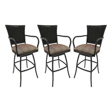 Tobias Designs Inc. Set of 3 Extra Tall 34" Bar Stools - Erin Black Frame