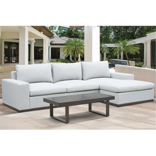 Steve Silver Furniture Wyatt 2pc Outdoor Large-Scale Track Arm Chaise, w/Hand-Brushed Aluminum Base & Quick-Drying Foam, Patio Chaise, Aluminum Frame, 68.5" D x 121" W x 30" H, White