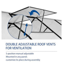 ACQCA 6x12 FT Polycarbonate Greenhouse with Sliding Door and Adjustable Roof Black