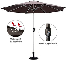 Outdoor Garden Umbrellas Outdoor Patio Umbrella 9 Ft with Crank and Tilt Weather Resistant UV Protective Umbrella Durable 8 Sturdy Steel Ribs
