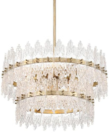 Elsa 23 1/2" Wide Brass with Textured Glass 7-Light Pendant Light Fixture