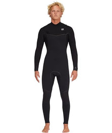 Billabong Mens 4/3mm Furnace Chest Zip Fullsuit Wetsuits Black 23 Medium