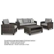 Benzara 4 Piece Outdoor Conversation Set Woven Resin Wicker Aluminum Frame Grey