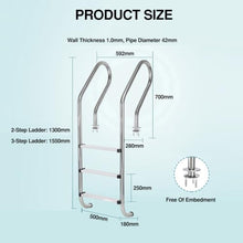 Pool Ladder, Heavy-Duty Pool Ladder; 250kg Load Capacity, Suitable for Swimming Pools and Water Parks(3 Steps)