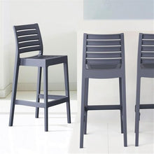 Home Square 29.5" Outdoor Bar Stool in Dark Gray - Set of 2