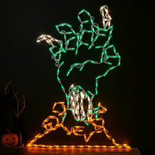 Holiday Bright Lights Zombie Hand 36"x26" LED Lighted Outdoor Halloween Décor with White, Orange, Green Lights