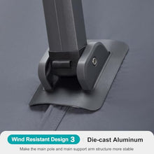 OROTLECT 144'' Square Cantilever Umbrella With Wheeled Base,Gray