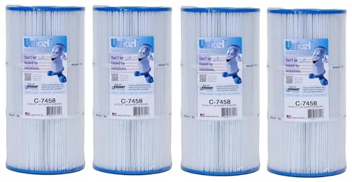 Unicel C-7458-4 Filter Cartridge Set Compatible with 56 Square Foot Hayward CX480XRE, Pleatco PA56SV, Filbur FC-1223 (4 Pack)