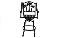 Palm Tree Cast Aluminum Powder Coated Barstool - Set of 4 - Antique Bronze