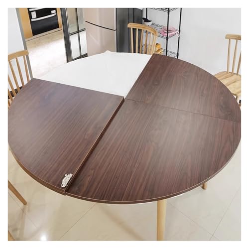 Portable Round Poker Table Top Foldable, Commercial Home Temporary Dining Table Extender for Weddings/Party Events/Card Playing, 72 60 54 48 46 42 36 30 24 inch Diameter(Walnut,Dia 75 inch(190cm))