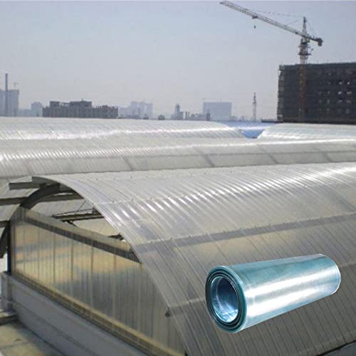 ORPAGU Polycarbonate Roofing Sheet,0.8mm Transparent Glass Sunlight Panel Daylighting Panels for Greenhouse Insulation and Waterproof High Load-Bearing Capacity for Sunroom Carport (Size : 1.2mx30m)