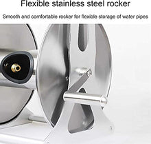 Stainless Steel Garden Hose Reel,Water Hose Holder & Storage Holds,Heavy Duty Metal Wall Mount Water Hose Storage Rack,Retractable Portable Hose Storage Rack with Cover,Load 100kg ( Rack+40m Hose)