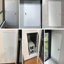 MZZKFC Metal Inspection Door Open 90°, Ceiling Trap Door with Lock & Key & Soundproofing Strip, Indoor/Outdoor Paintable Wall Hole Cover Plate Easy Install(26x32in(WxH))