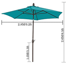 JOMRTS Parasol Garden Round Patio Umbrella Outdoor,Sun Protection Parasol Umbrella with Push Button Tilt and Crank,for Backyard Beach Pool Market