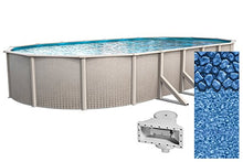 Wilbar 15x24 Oval Impressions Above-Ground Swimming Pool Blue