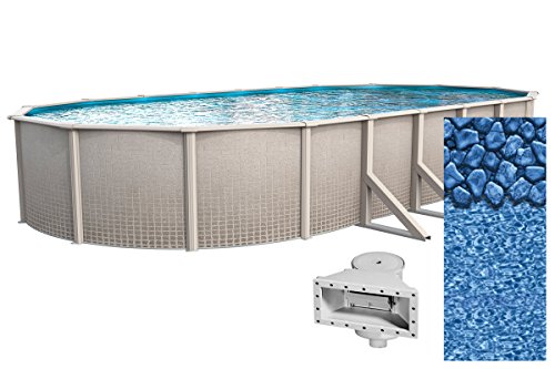 Wilbar 15x24 Oval Impressions Above-Ground Swimming Pool Blue