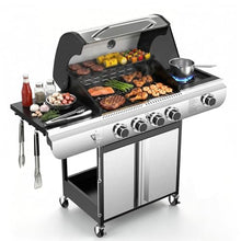 Kismile 4 Burner Propane Grill with Side Burner, 42,000 BTU